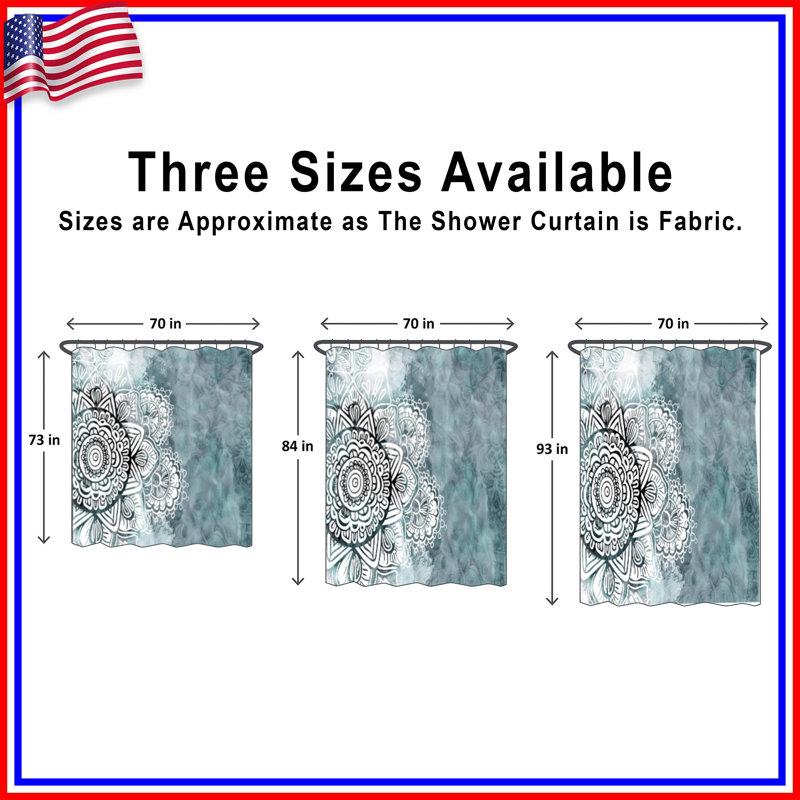 Rideaux de douche complexes extra-longs Mandala, L 70 po x H 84 po