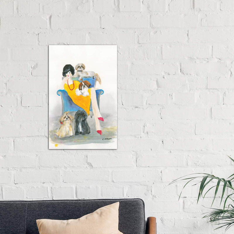 " I Need Another Shih Tzu " by Connie Collum Painting Print, 26" H x 18" W x 1.5" D, Wrapped Canvas
