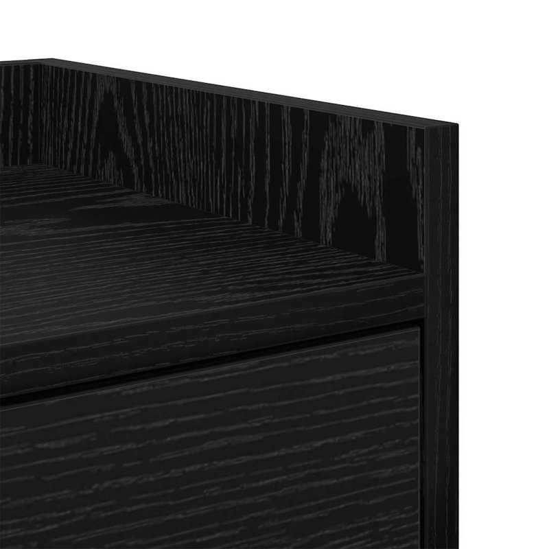 40cm W Manufactured Wood Bedside Table, Black Oak
