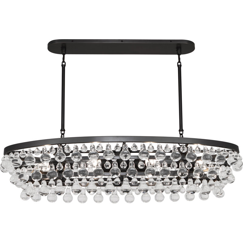 Bling 8 - Light Dimmable Drum Chandelier, Deep Patina Bronze