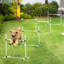 Équipement d'entraînement White Dog Agility - 4 pièces avec barres réglables et trousse de transport pratique pour sac de transport, pour chiens sauvages