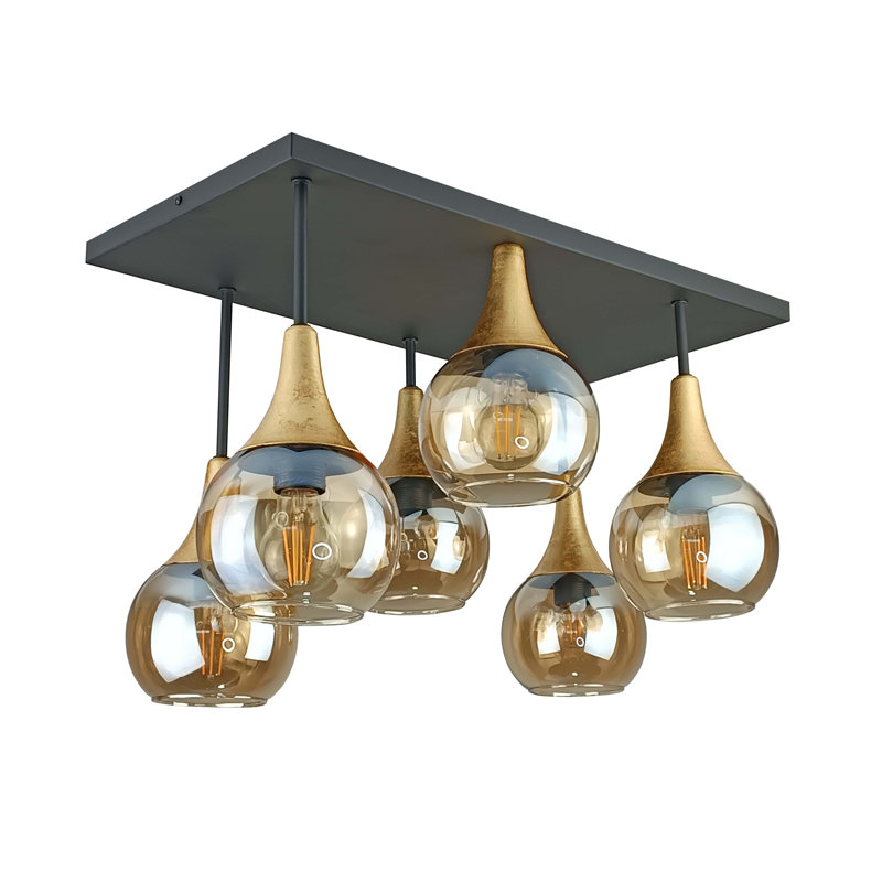 Asa Glass Semi Flush Mount, Honey, Gold
