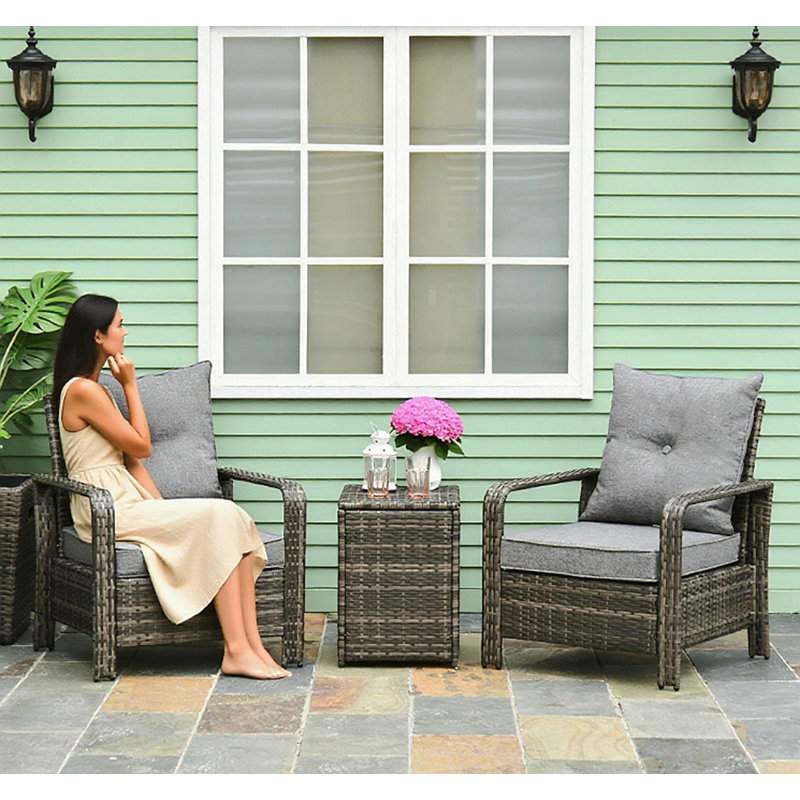Mobilier de patio, chaises de table de rangement en osier