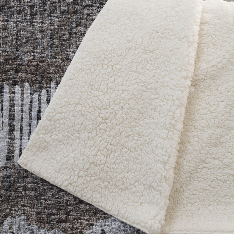 Premium Machine Washable Addison Sherpa Throw Blanket, Brown Abstract