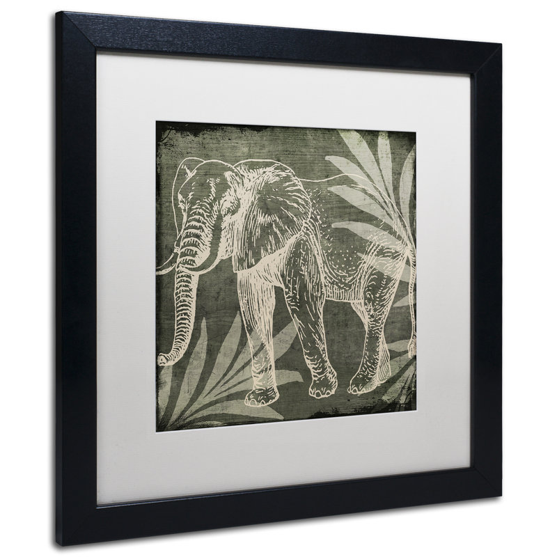 «Elephant 1» par Jadaya, impression encadrée, Blanc, H 16 po x l 16 po x P 0,5 po