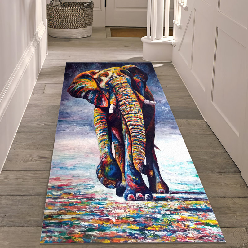 Soft Non-Woven Printed Rug Featuring a Creative Geometric Pattern Perfect for Enhancing the Appeal of Your Living Room or Bedroom Decor