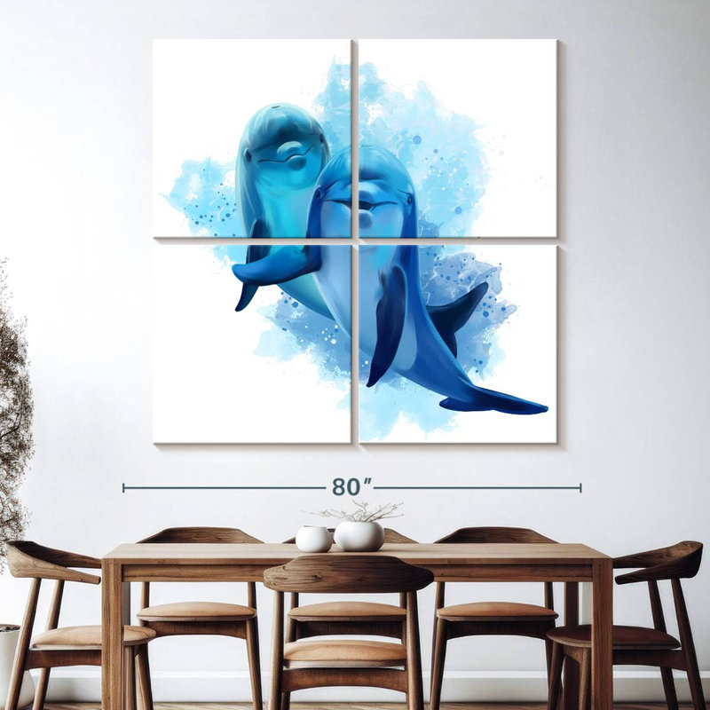 Brampt Dolphins Splash, 74" H x 74" W