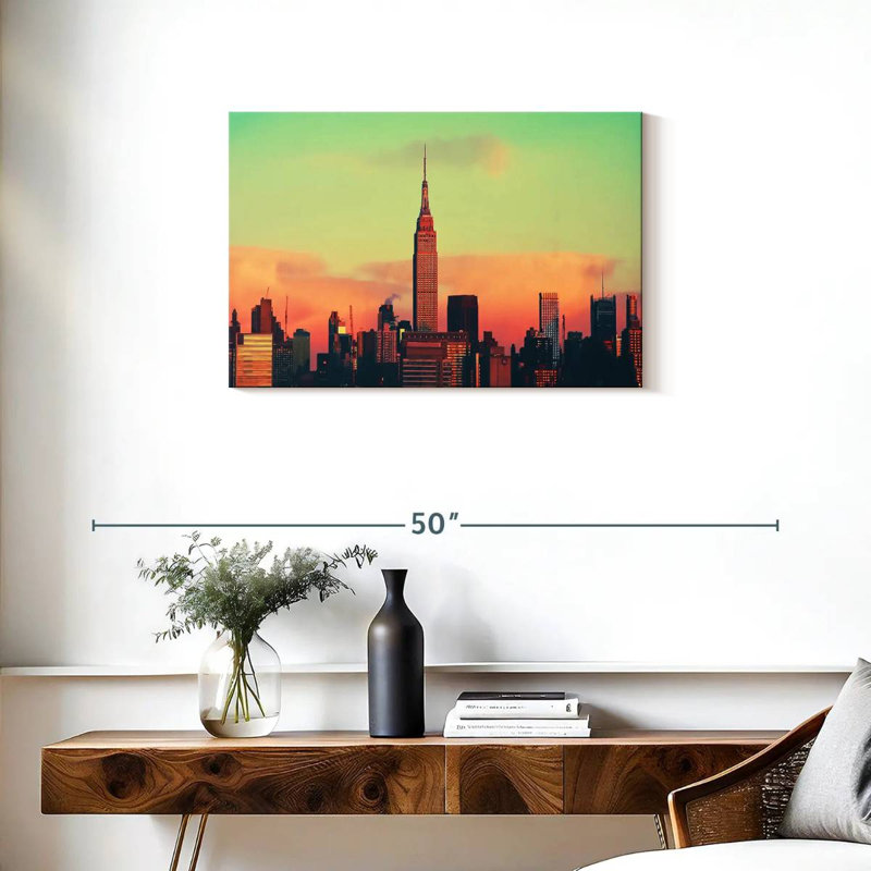 Sebbie Empire State Building au coucher du soleil, H 20 po x l 30 po