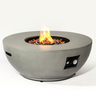 Foyer d'extérieur au propane 40000 - Acier, avec bol de foyer gris