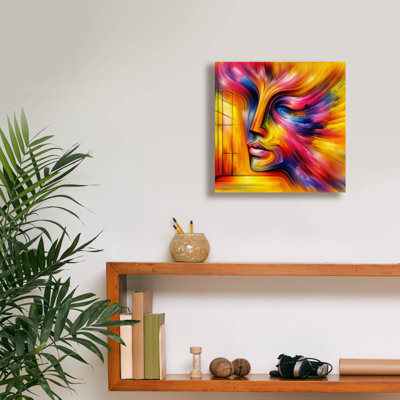 'Face Abstract 1' by Rey Klimt Canvas Wall Art