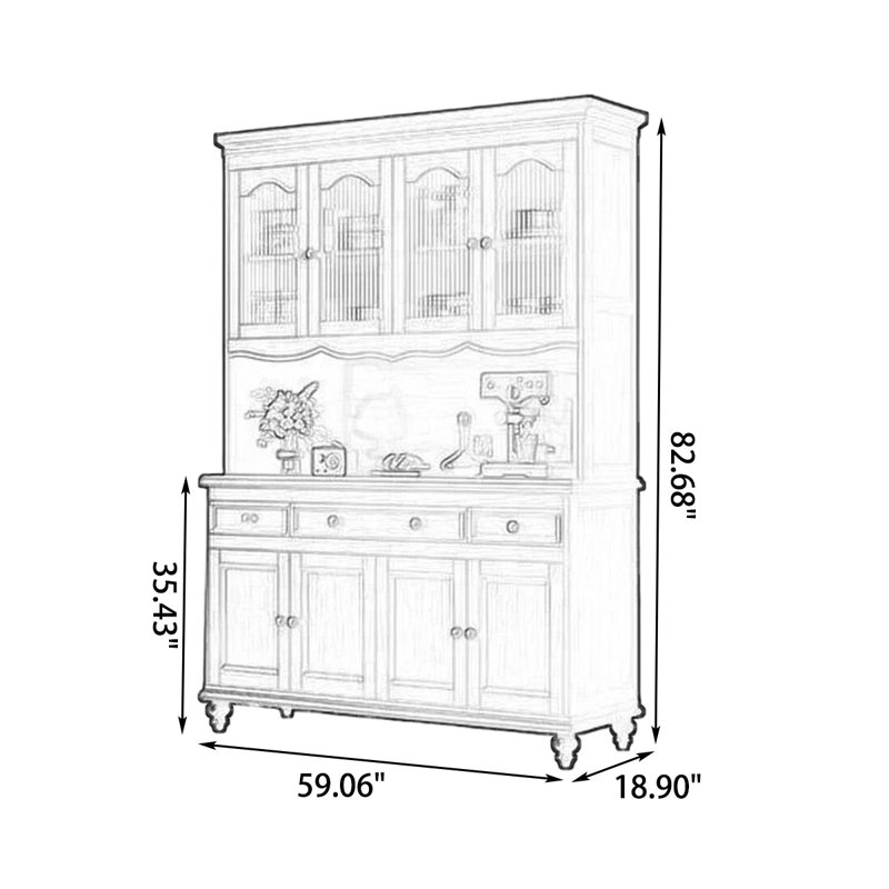 Nut-brown Solid Wood Sideboard