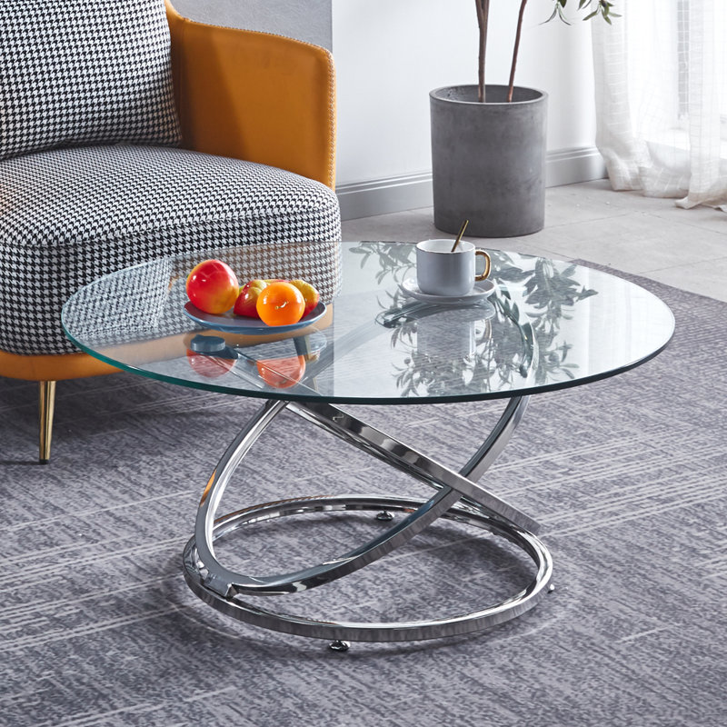 Aarren Abstract Coffee Table, Silver 