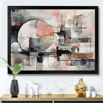 Kaydence, harmonies abstraites roses de forme II sur toile