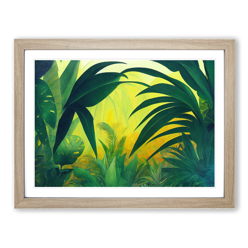 Jungle Vol.1 - Single Picture Frame Painting, 46cm H x 64cm W x 2cm D, Oak