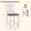 Ensemble de 2 tabourets de bar en caoutchouc et bois avec coussin ergonomique en lin