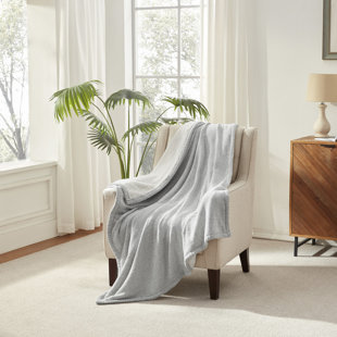 Chenille To Fur Throw 50x60" Gray