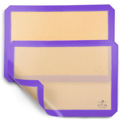 Zulay Kitchen Baking Mat 2 Pack Reusable Silicone Baking Sheet Nonstick