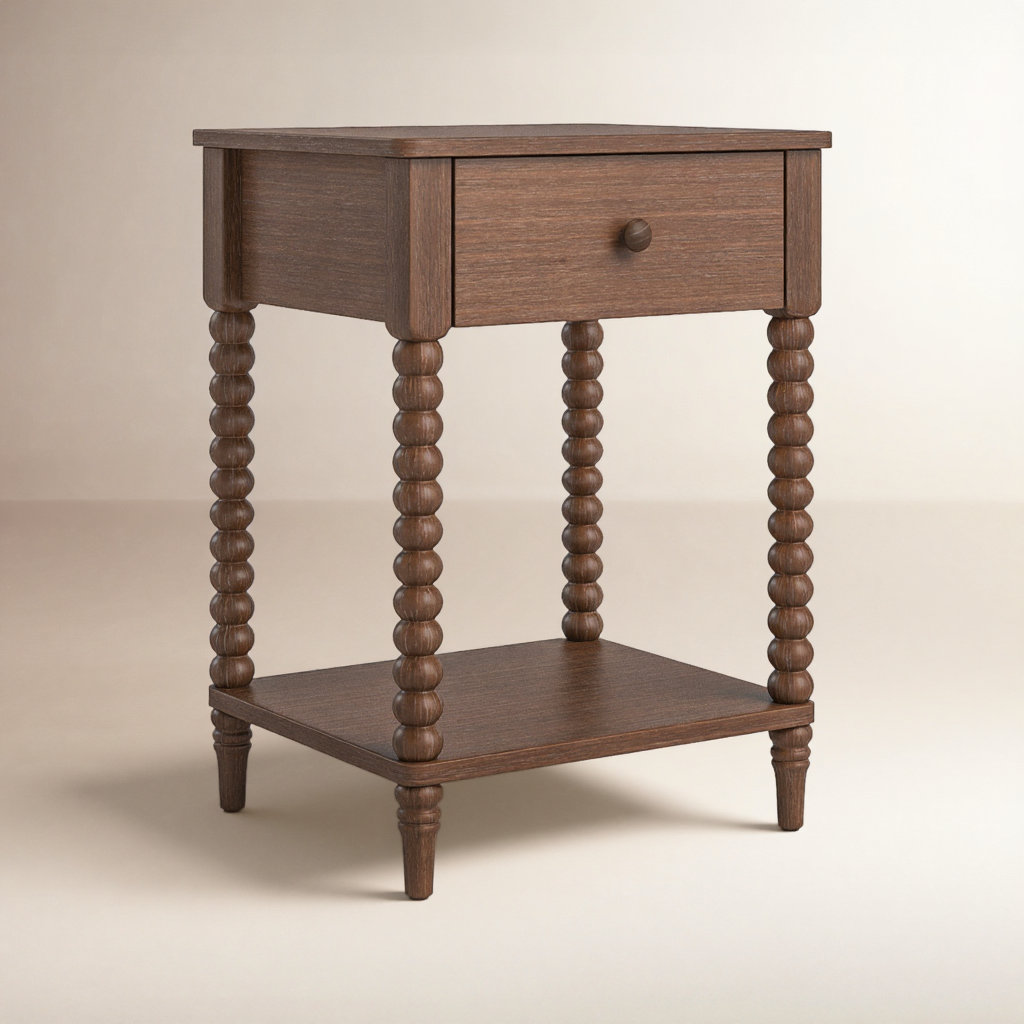 Benbrook 1-Drawer Mahogany Nightstand, Antique Coffee