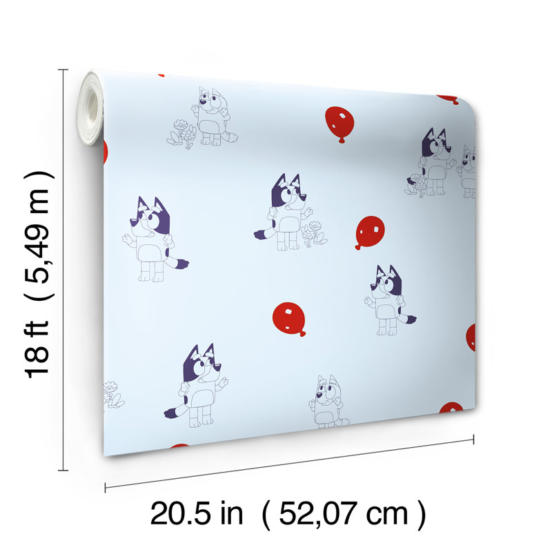 Bluey Keepy Uppy Peel and Stick Wallpaper, Blue