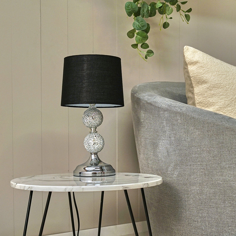 Korbin Metal Table Lamp, Black, No Bulb