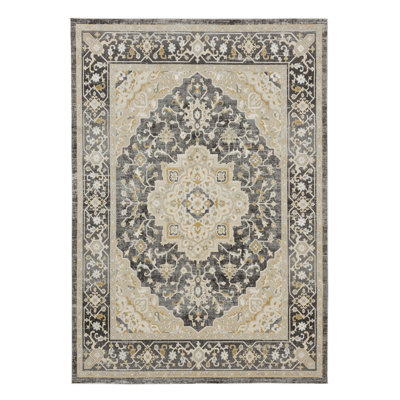 Windermere Karastan Edenhall Low Pile Stain and Fade Resistant Polyester Indoor Area Rug in Gray