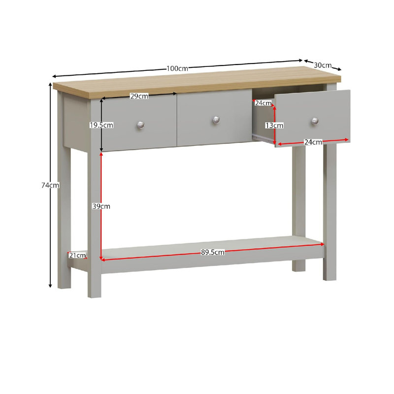 100 cm W Synthetic Laminate Top Console Table