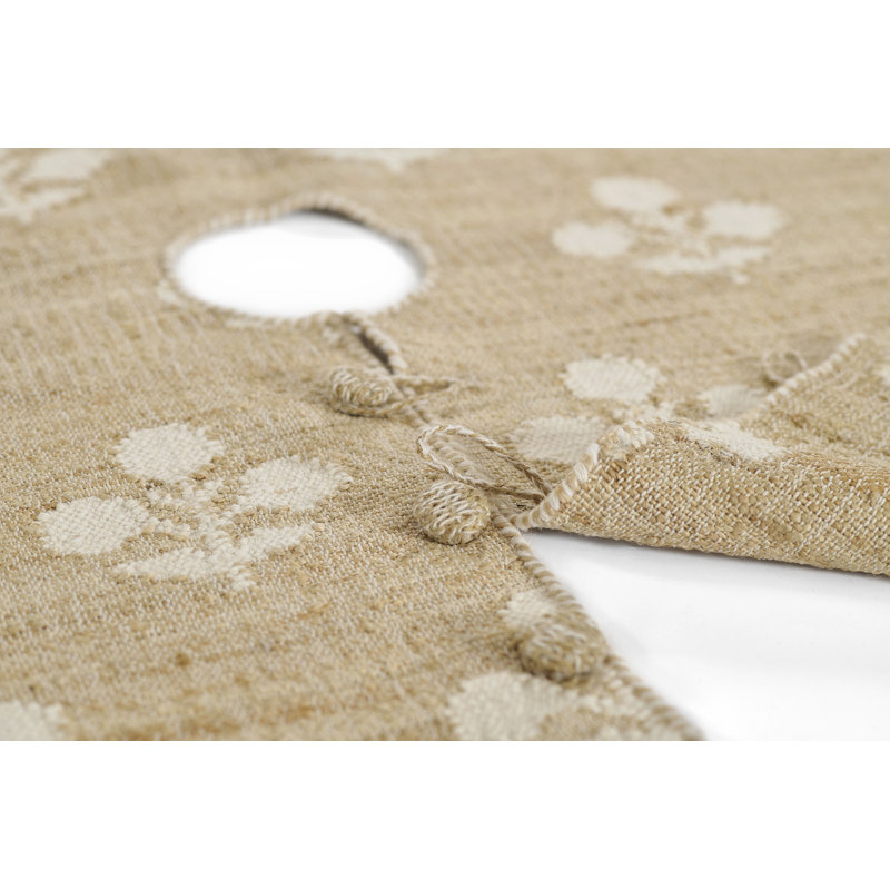 Erin Gates by Momeni Orchard Bloom Natural Hand Woven Wool and JuteTree Skirt 5' X 5' Round
