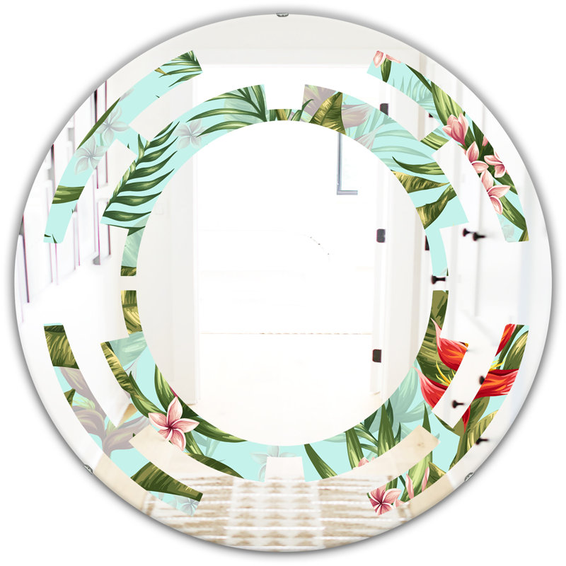Miroir mural Space Coastal, 23,6 po x 23,6 po, Feuillage tropical II