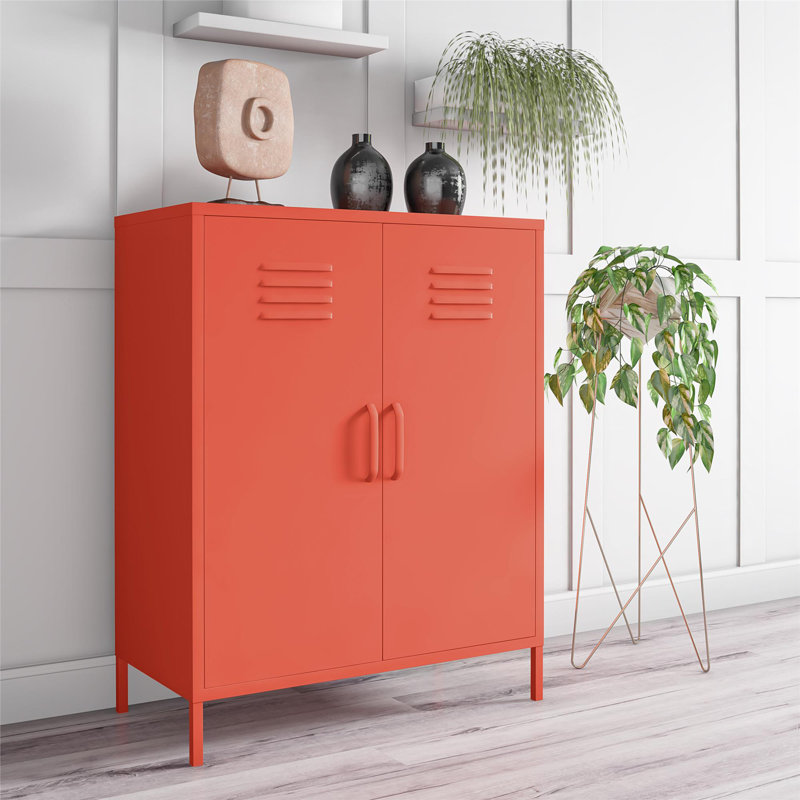 2 - Door Rectangle Accent Cabinet, Orange