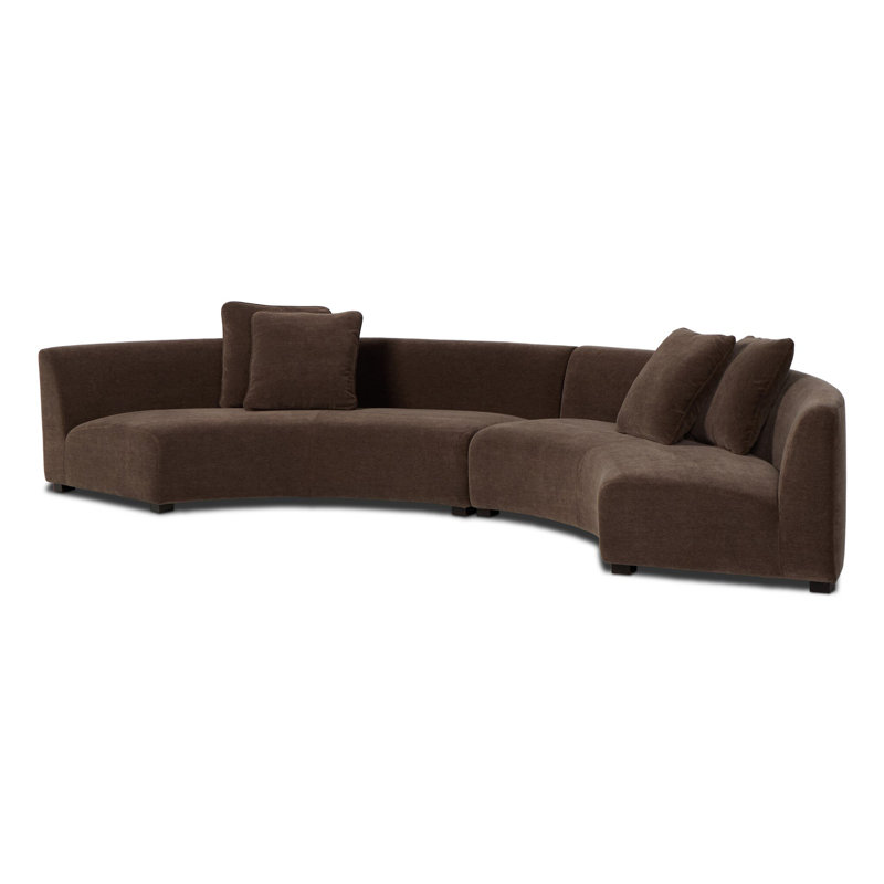 Leia Upholstered Curved Sectional, 29" H x 176.5" W x 66.5" D