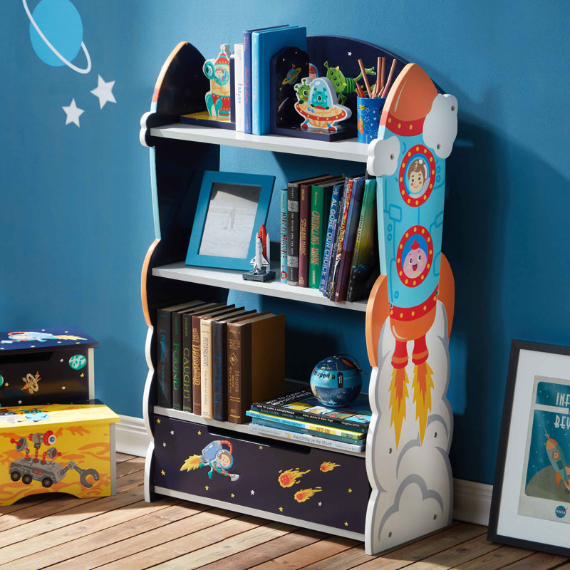 Bibliothèque à 3 niveaux avec tiroir de rangement Fantasy Fields Outer Space Kids