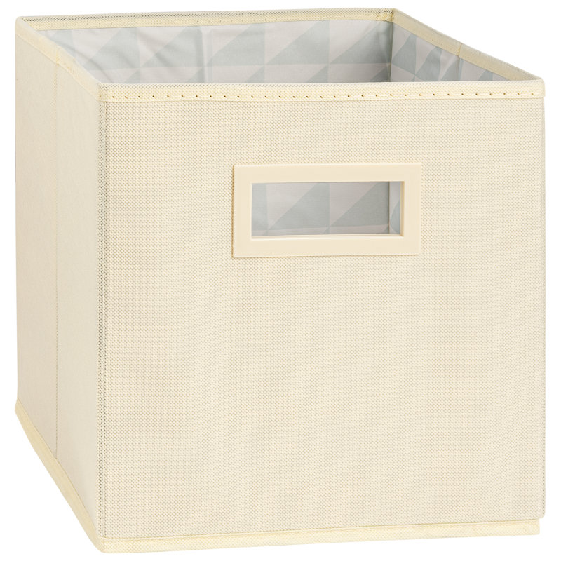 Collapsible Fabric Organizing Bin, Foldable Space Saver Storage Solution, Pack of 1, by Superio, Beige