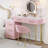 Makeup Vanity Desk Set With 5 Drawers And Chair-2047922902