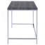 Bureau d'écriture rectangulaire gris et chrome patiné