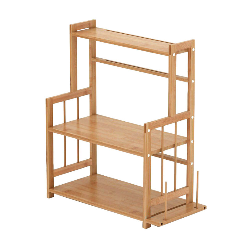 Freestanding Bamboo Spice Rack with Adjustable Racks