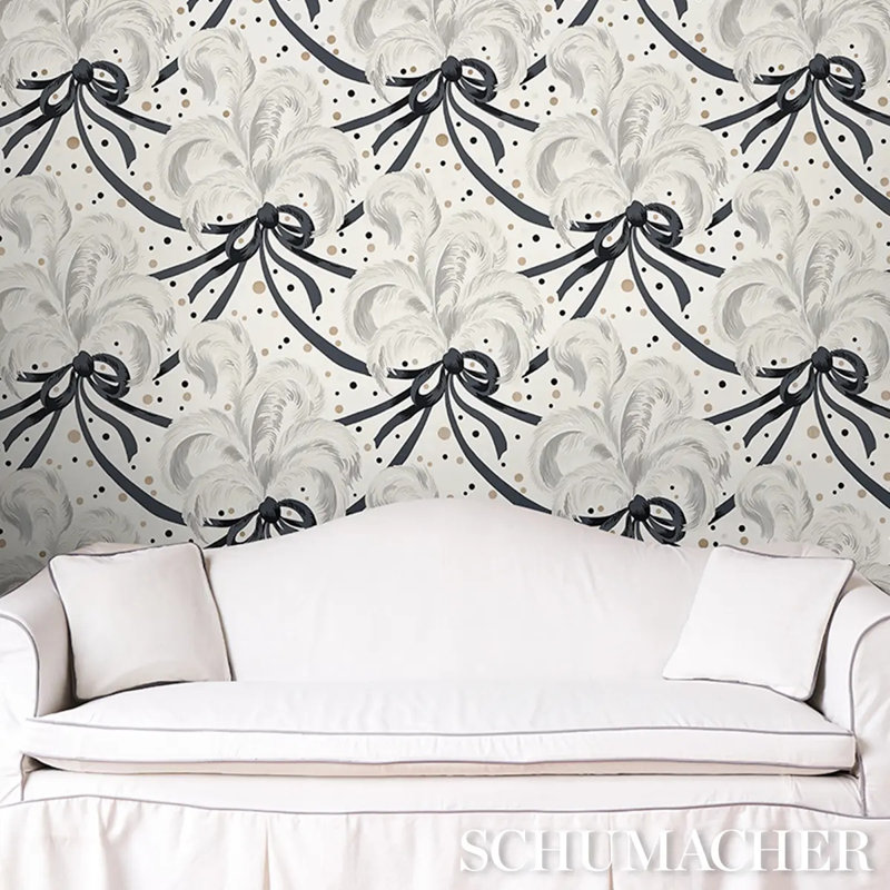 Plumes Et Rubans Wallpaper, Champagne