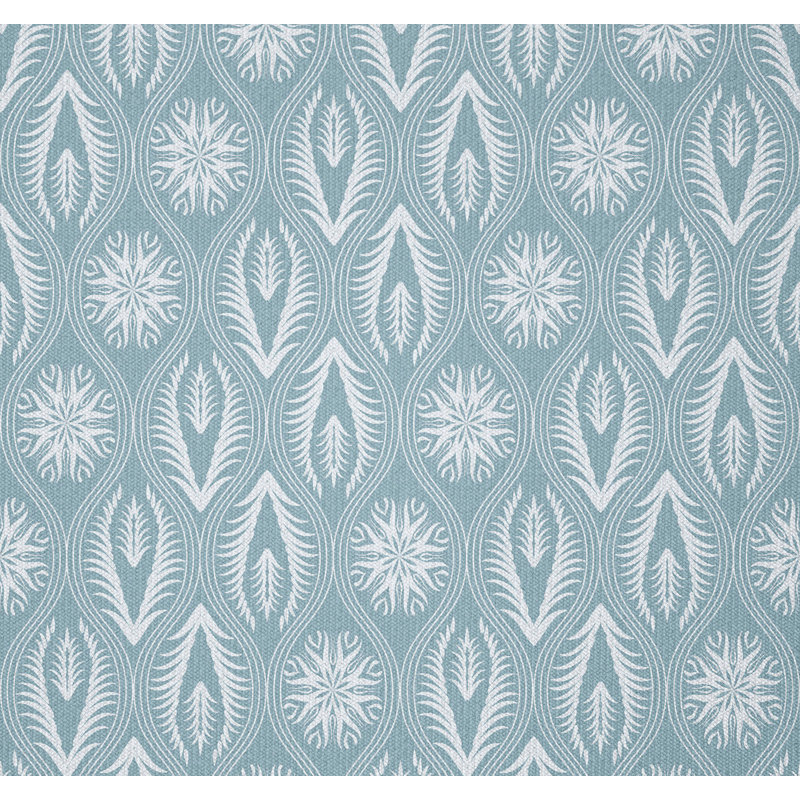 Fabric by the meter, Japanese floral pattern, pale teal cadet blue, 1 meter