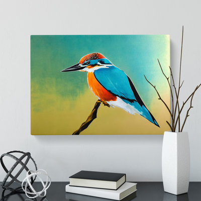 Delightful Kingfisher Bird - Wrapped Canvas Print