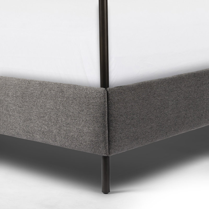 Anderson Upholstered Canopy Bed, King, Beige