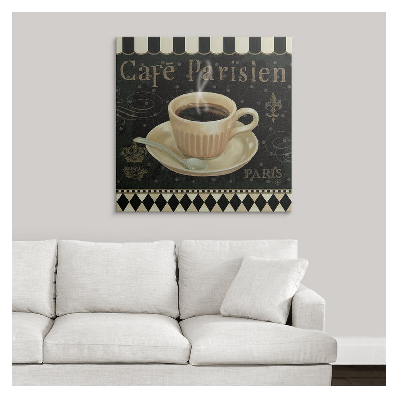 «Café Parisien I» par Daphne Brissonnet, H 35 po x l 35 po x P 1,5 po, Toile