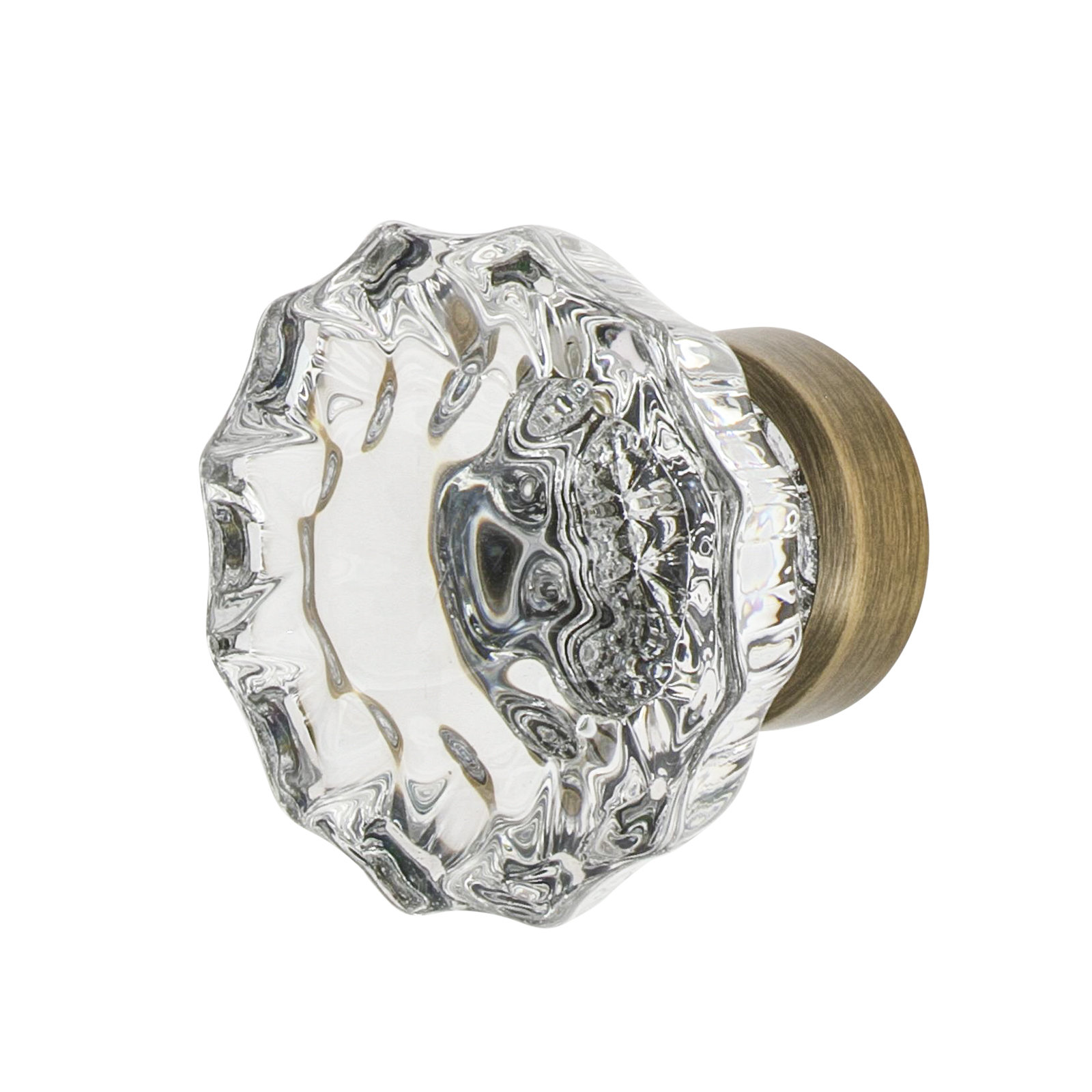 Nostalgic Warehouse Crystal 1 3/8" Cabinet Knob, Antique Brass