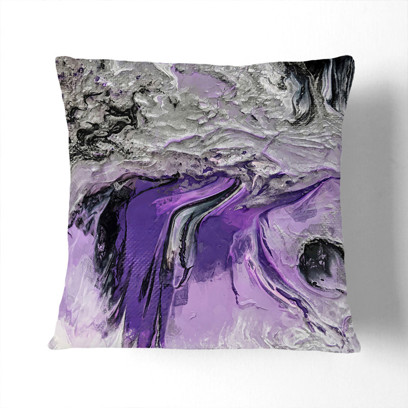 Abstract Square Throw Cushion, 55cm H x 55cm W x 20cm D, Black