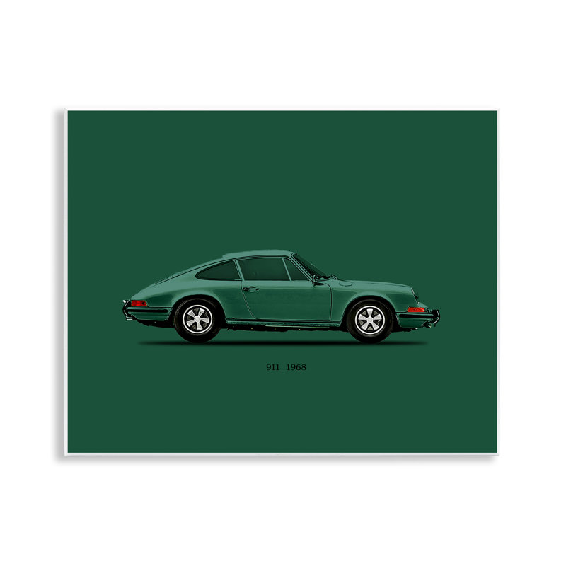 Plaque murale de voiture classique aux tons verts, design par Mark Rogan