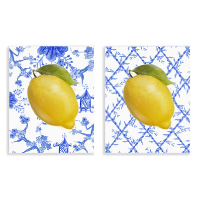 Classic Chinoiserie Lemons Wall Plaque, design by Matthew Piotrowicz