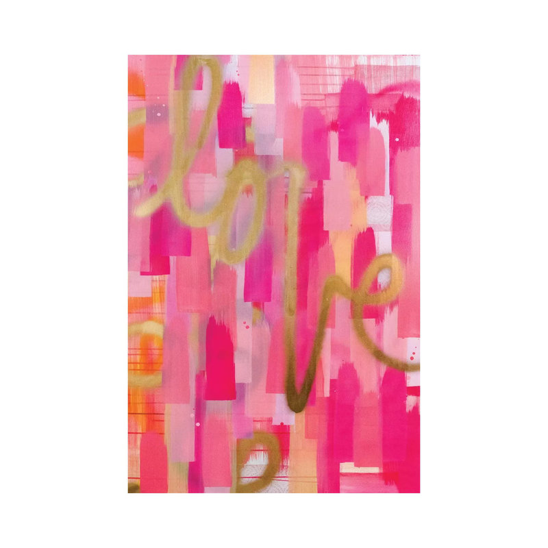Love by Rashelle Roos - Painting on Canvas, 20.32 cm H x 30.48 cm W, Wrapped Canvas