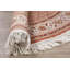 Tapis de oriental rouille/zone blanche rond