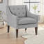 Fauteuil d'appoint Ginna, polyester capitonné à boutons bleu mer-133658838