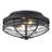 Agniprava 12" W 2 - Light Outdoor Flush Mount - Natural Black - Seeded Glass-1363521683