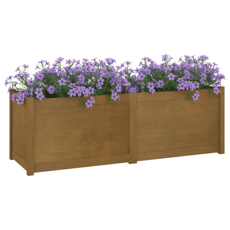 Wood Pot Planter, Honey Brown, 19.7" H x 59.1" W x 19.7" D