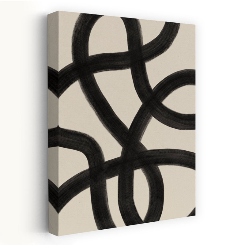 Endless Intertwine Abstract Bold Contemporary Wall Art Print 1 Piece Wrapped Canvas Wall Art, 152.4cm H x 101.6cm W